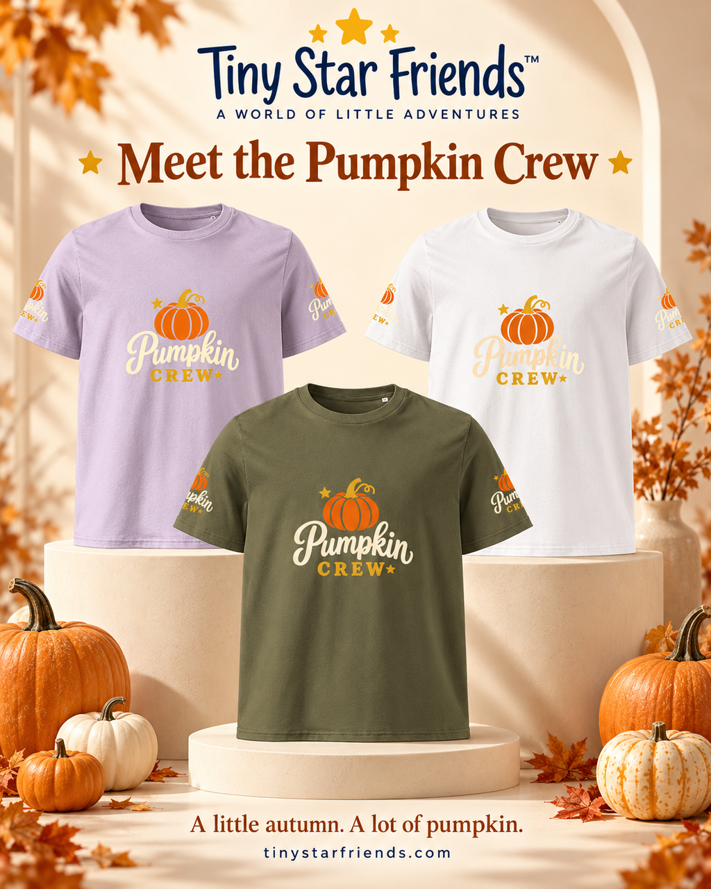 Official Pumpkin Crew klassiek kindershirt | Tiny Star Friends™