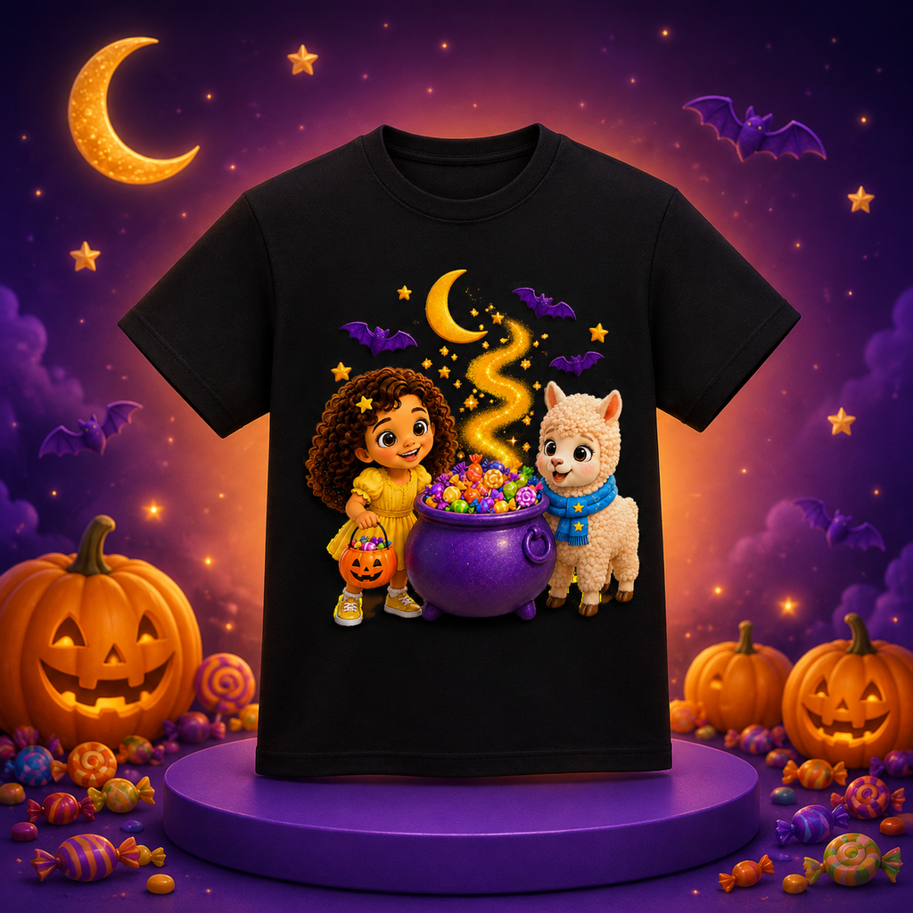 Lumi & Lala Snoepketel Halloween peutershirt 2026 | Tiny Star Friends™