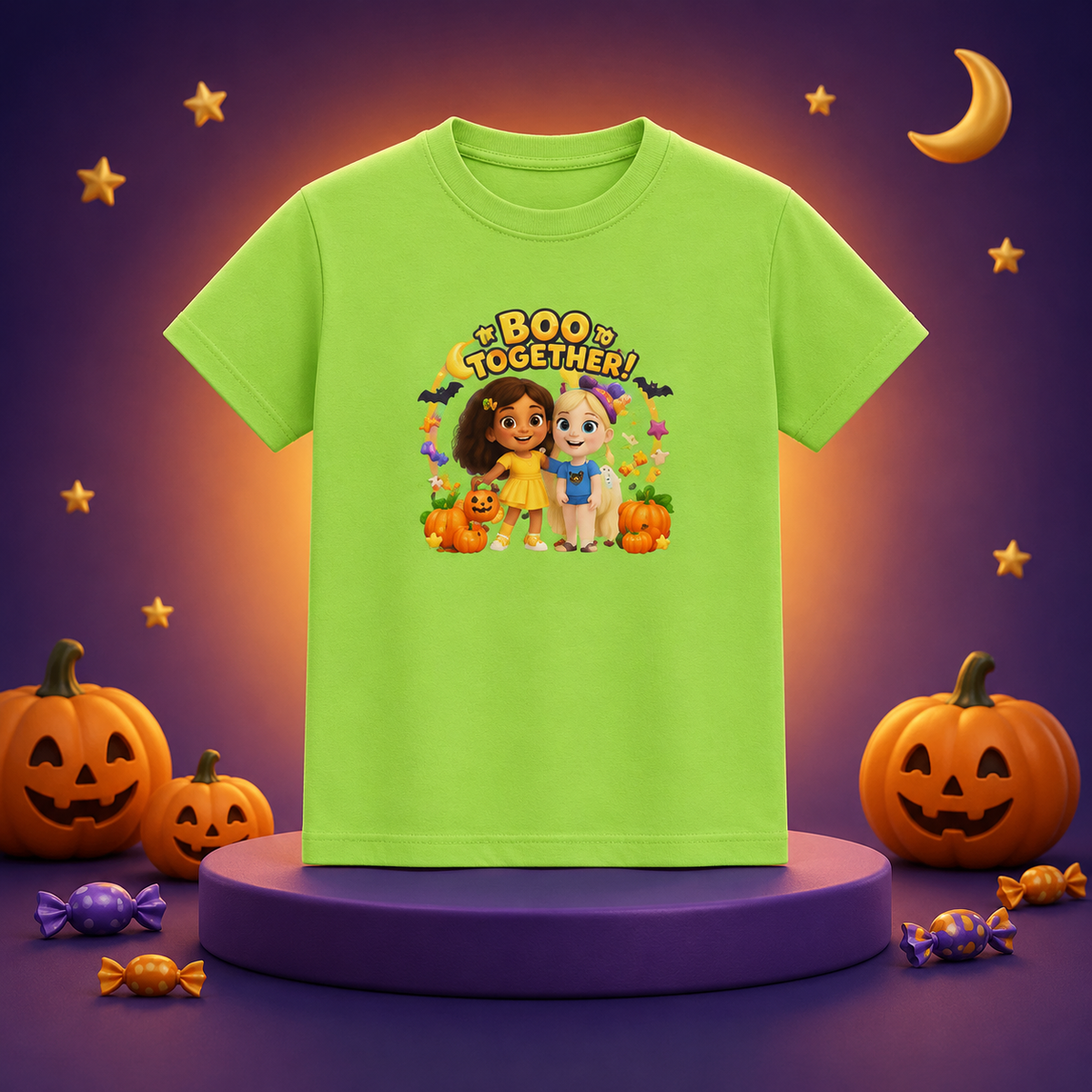 Lumi & Lala Snoepketel Halloween peutershirt 2026 | Tiny Star Friends™