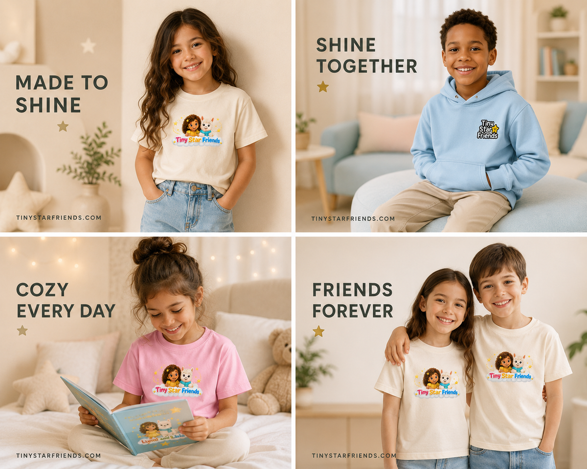 Stermagie kindershirt met Lumi & Lala | Tiny Star Friends™