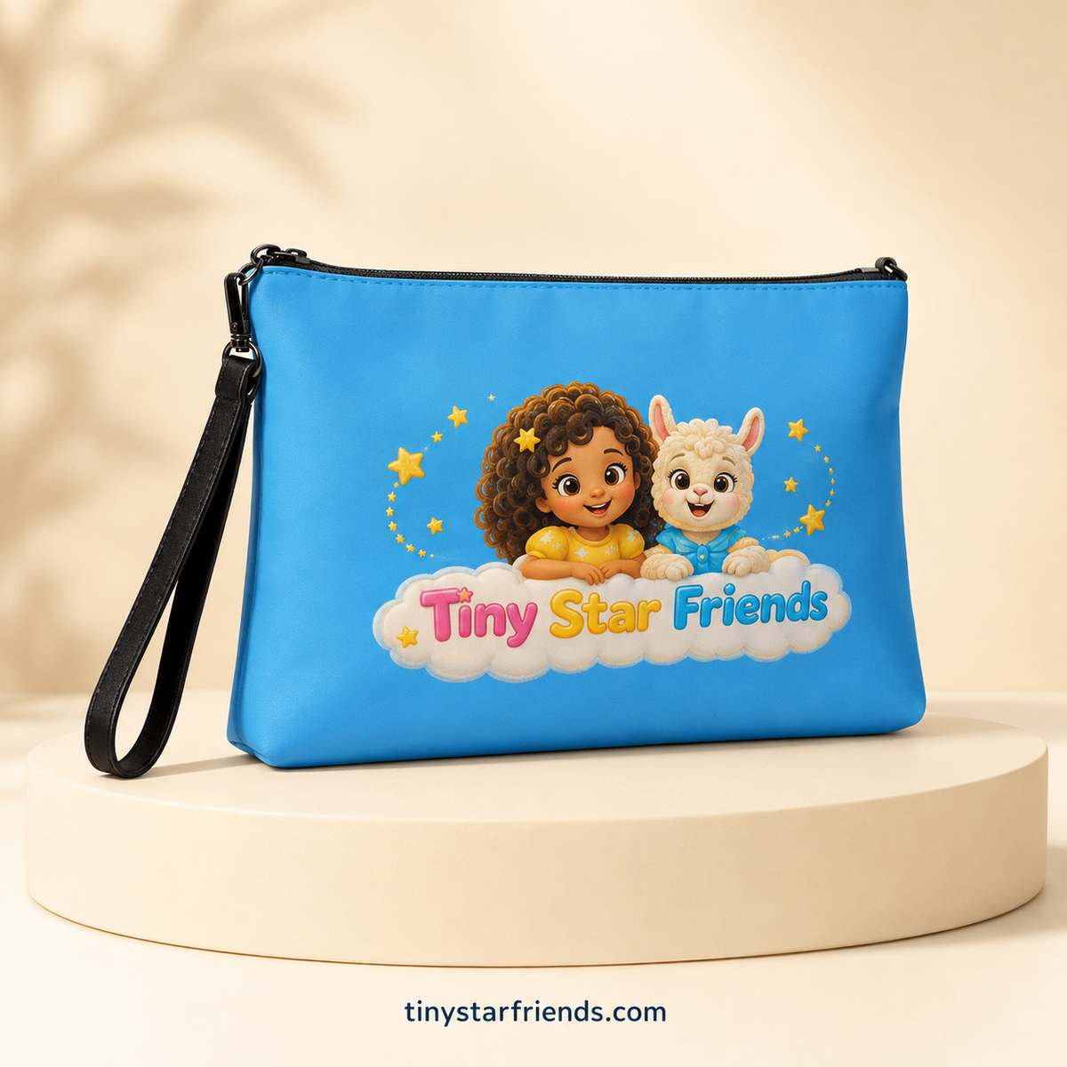 Hemelsblauwe schoudertas met Lumi & Lala | Tiny Star Friends™