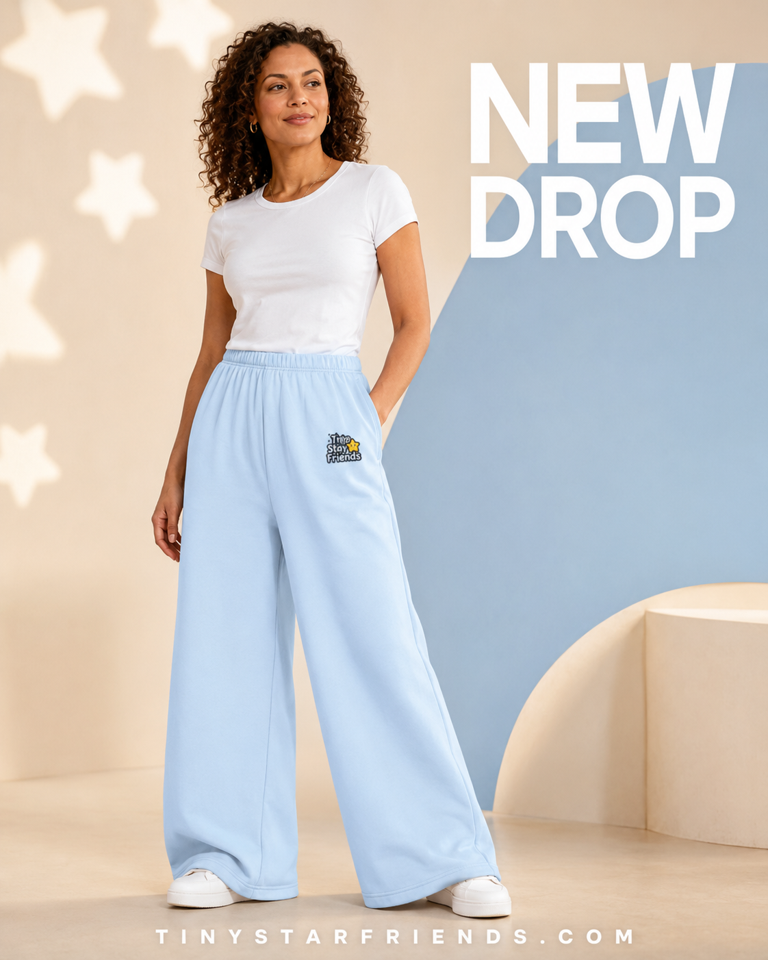 Hemeldroom unisex broek met wijde pijpen | Tiny Star Friends™