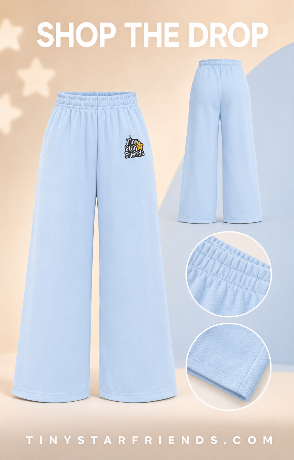 Hemeldroom unisex broek met wijde pijpen | Tiny Star Friends™