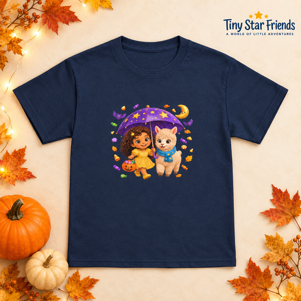Lumi & Lala Snoepketel Halloween peutershirt 2026 | Tiny Star Friends™