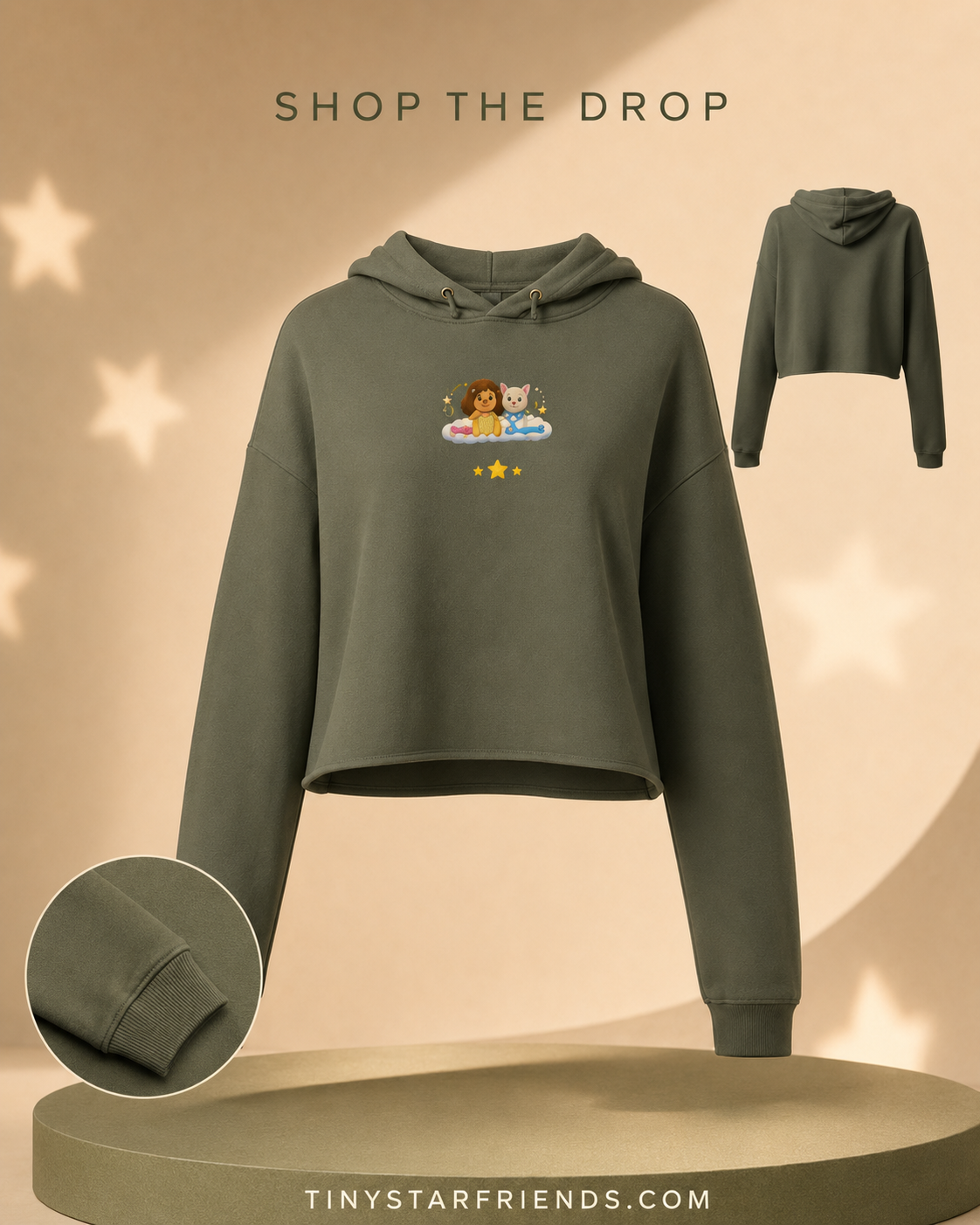 Samen Stralen korte hoodie voor dames | Tiny Star Friends™
