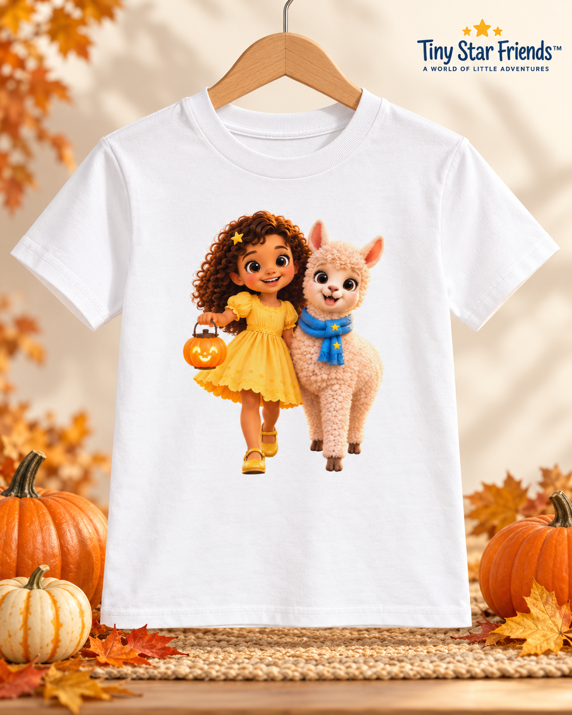 Lumi & Lala Pompoenwandeling kindershirt van biologisch katoen | Tiny Star Friends™