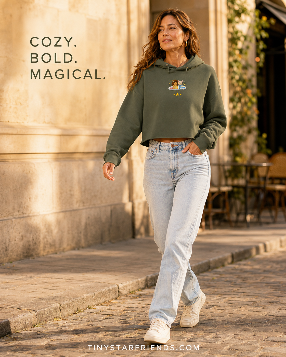 Samen Stralen korte hoodie voor dames | Tiny Star Friends™