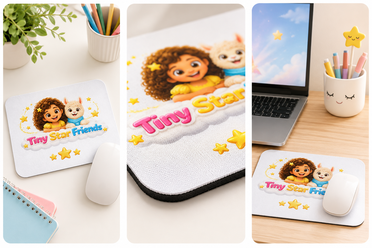 Premium muismat met Lumi & Lala | Tiny Star Friends™