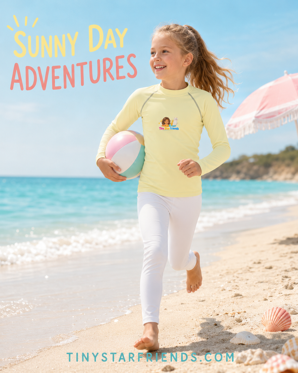 Zonnige Avonturen zwemshirt voor kinderen met Lumi & Lala | Tiny Star Friends™