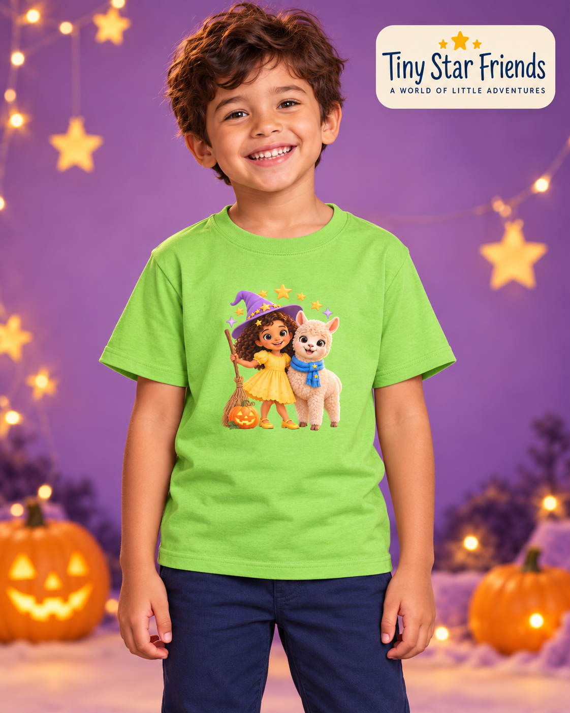 Lumi & Lala kleine heks Halloween T-shirt voor kinderen | Tiny Star Friends™