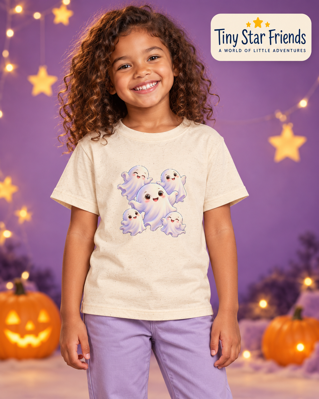 Vrolijke spookjes Halloween T-shirt voor kinderen | Tiny Star Friends™