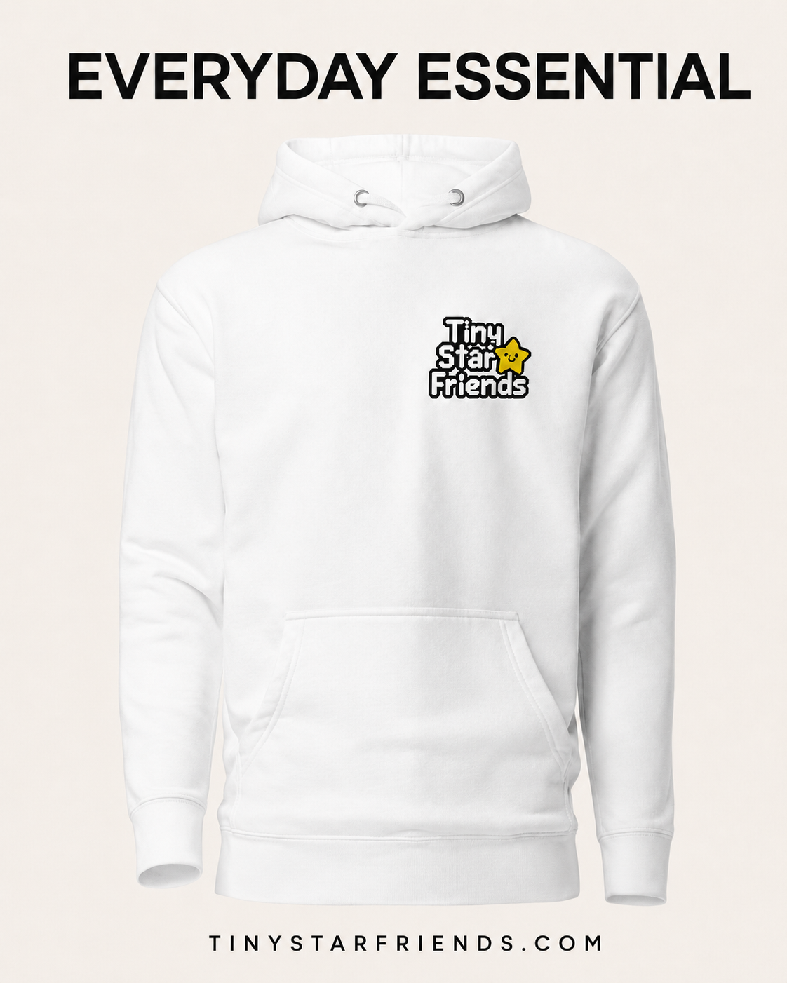 Premium unisex hoodie met sterrenlogo | Tiny Star Friends™